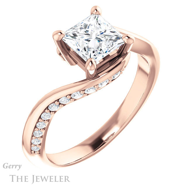 Princess Cut Forever One Moissanite Engagement Ring #GTJ1125-square-fo-r 4 Princess Cut Forever One Moissanite Engagement Ring #GTJ1125-square-fo-r