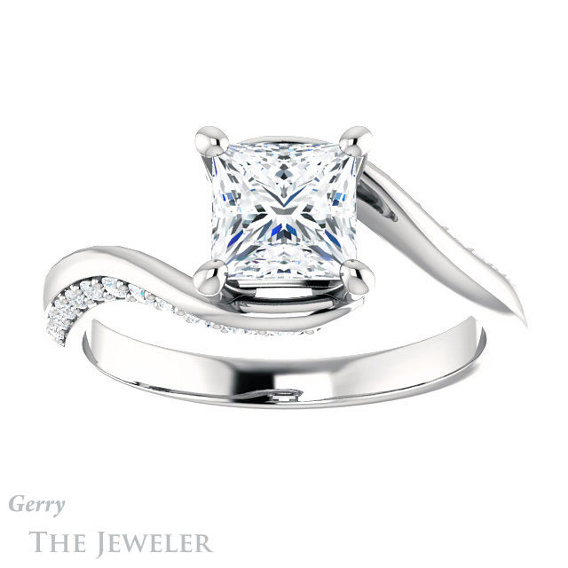 Princess Cut Forever One Moissanite Engagement Ring #GTJ1125-square-fo-w 1 Princess Cut Forever One Moissanite Engagement Ring #GTJ1125-square-fo-w