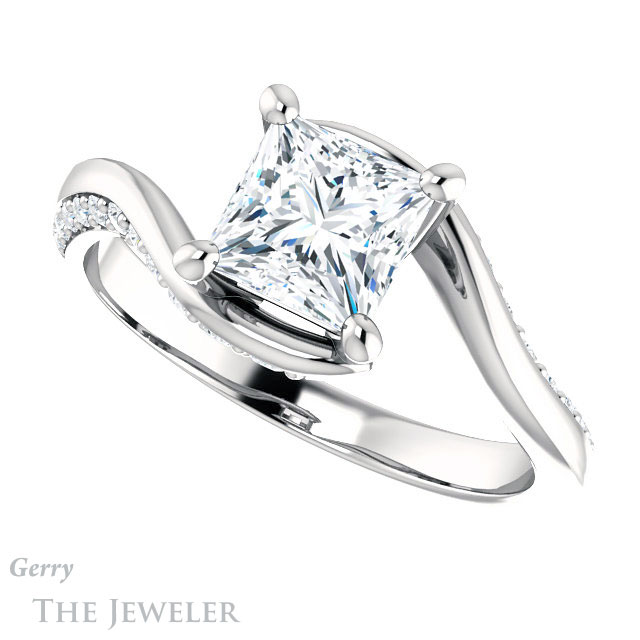 Princess Cut Forever One Moissanite Engagement Ring #GTJ1125-square-fo-w 5 Princess Cut Forever One Moissanite Engagement Ring #GTJ1125-square-fo-w