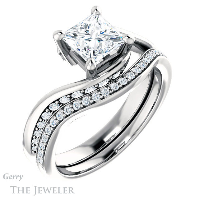 Princess Cut Forever One Moissanite Engagement Ring #GTJ1125-square-fo-w 6 Princess Cut Forever One Moissanite Engagement Ring #GTJ1125-square-fo-w