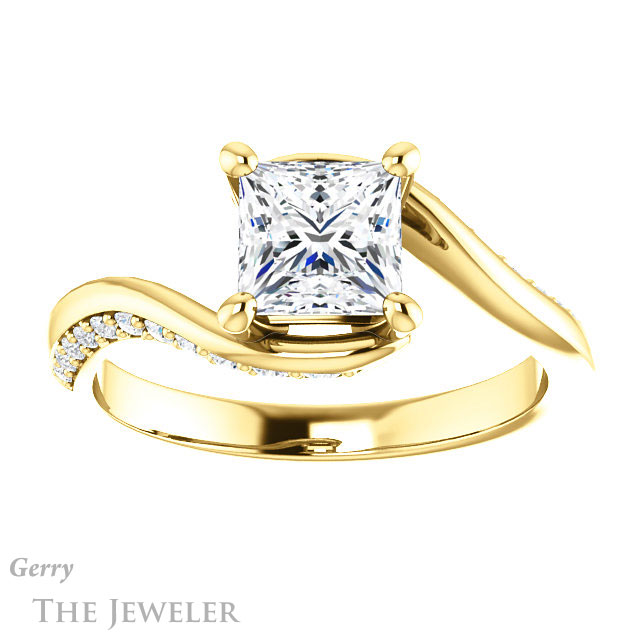 Princess Cut Forever One Moissanite Engagement Ring #GTJ1125-square-fo-y