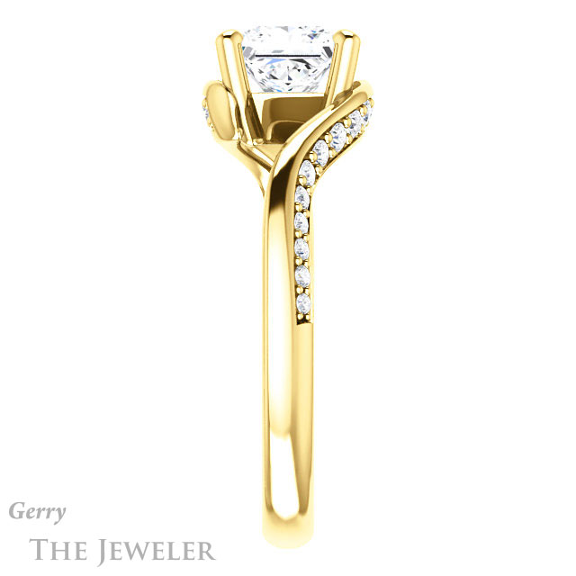 Princess Cut Forever One Moissanite Engagement Ring #GTJ1125-square-fo-y