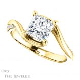 Princess Cut Forever One Moissanite Engagement Ring #GTJ1125-square-fo-y