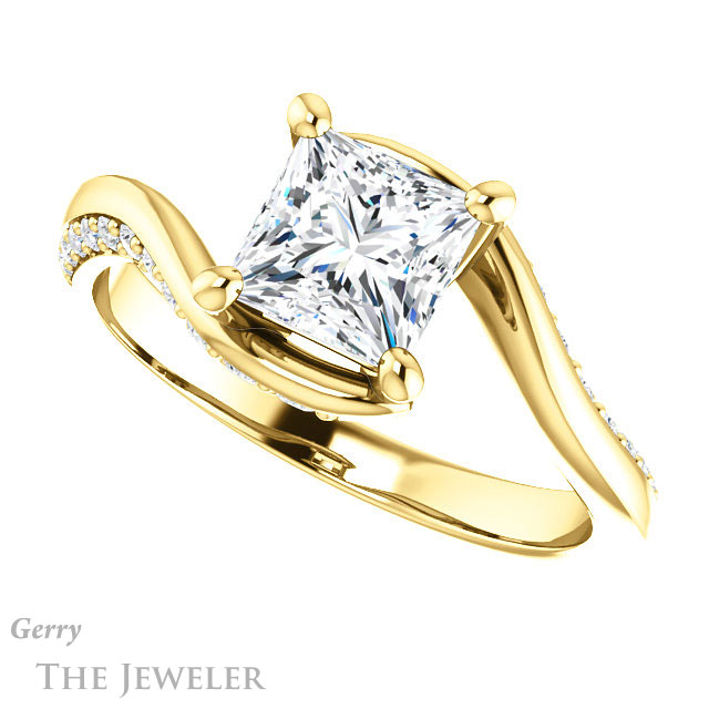 Princess Cut Forever One Moissanite Engagement Ring #GTJ1125-square-fo-y