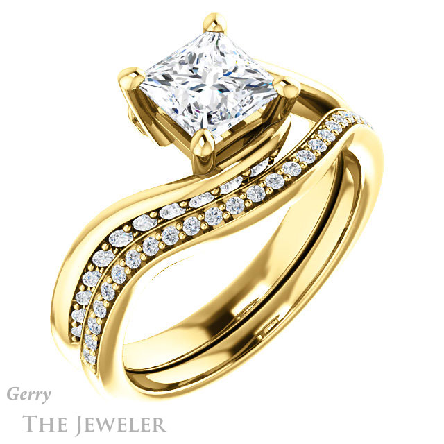 Princess Cut Forever One Moissanite Engagement Ring #GTJ1125-square-fo-y