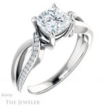 Cushion Cut Forever One Moissanite Engagement Ring #GTJ1126-cushion-fo-w