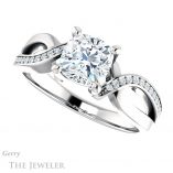 Cushion Cut Forever One Moissanite Engagement Ring #GTJ1126-cushion-fo-w