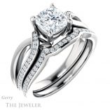 Cushion Cut Forever One Moissanite Engagement Ring #GTJ1126-cushion-fo-w