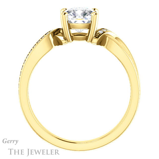 Cushion Cut Forever One Moissanite Engagement Ring #GTJ1126-cushion-fo-y