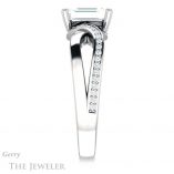 Emerald Cut Forever One Moissanite Engagement Ring #GTJ1126-emerald-fb-w 3 Emerald Cut Forever Brilliant Moissanite Engagement Ring #GTJ1126-emerald-fb-w