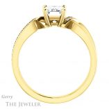 Emerald Cut Forever One Moissanite Engagement Ring #GTJ1126-emerald-fb-y 2 Emerald Cut Forever Brilliant Moissanite Engagement Ring #GTJ1126-emerald-fb-y
