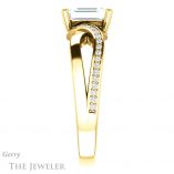Emerald Cut Forever One Moissanite Engagement Ring #GTJ1126-emerald-fb-y 3 Emerald Cut Forever Brilliant Moissanite Engagement Ring #GTJ1126-emerald-fb-y