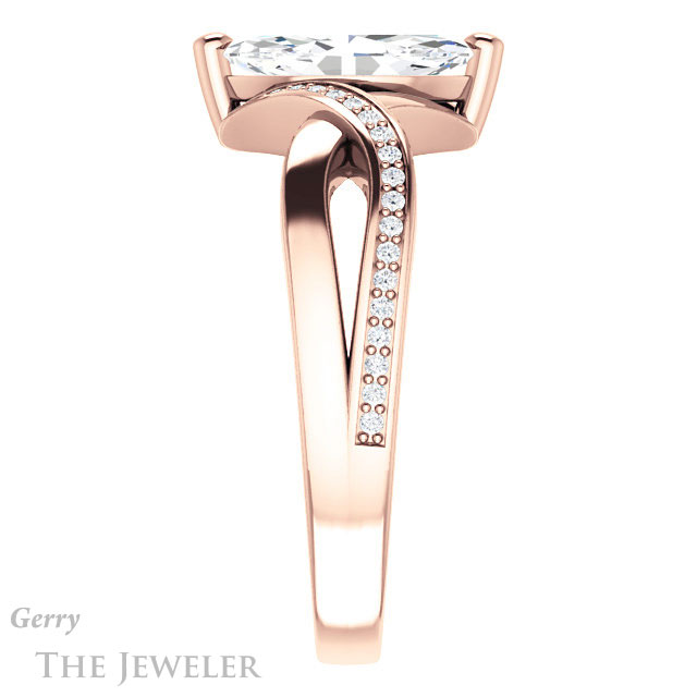 Marquise Cut Forever One Moissanite Engagement Ring #GTJ1126-marquise-fb-r 3 Marquise Cut Forever Brilliant Moissanite Engagement Ring #GTJ1126-marquise-fb-r