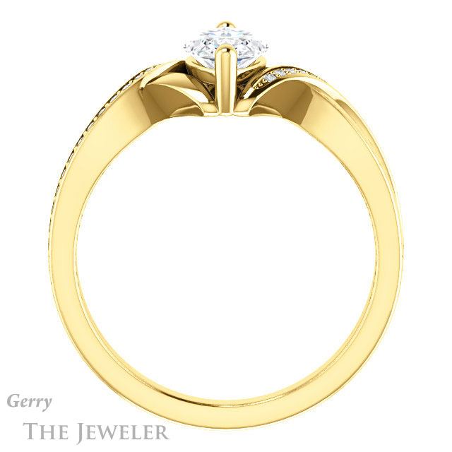 Marquise Cut Forever Brilliant Moissanite Engagement Ring #GTJ1126-marquise-fb-y
