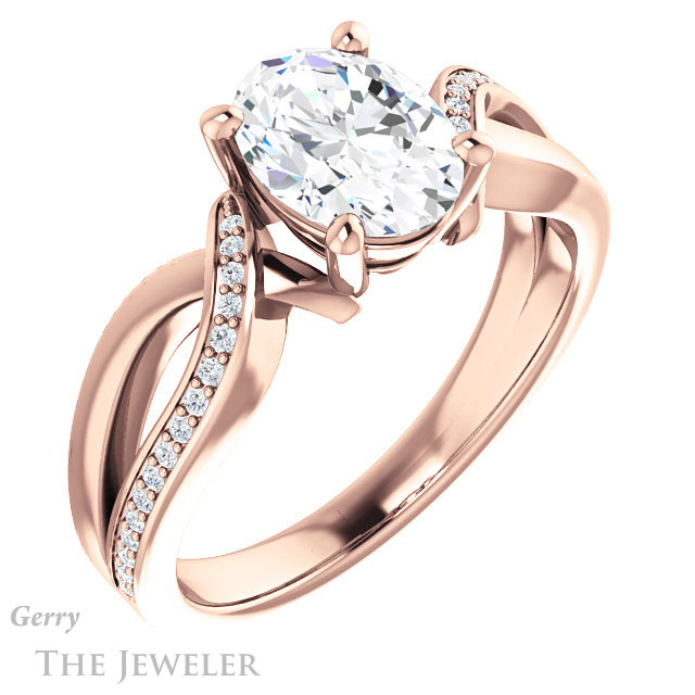 Oval Shaped Forever One Moissanite Engagement Ring #GTJ1126-oval-fo-r 4 Oval Shaped Forever One Moissanite Engagement Ring #GTJ1126-oval-fo-r