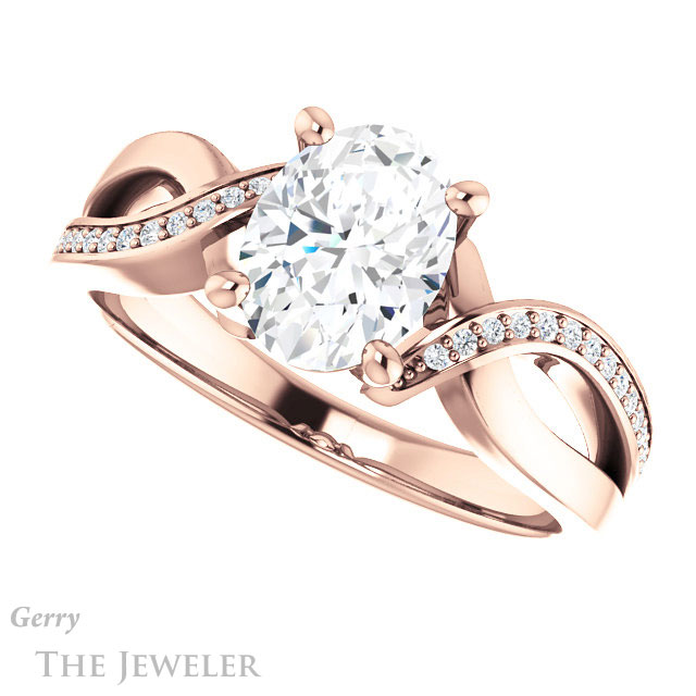 Oval Shaped Forever One Moissanite Engagement Ring #GTJ1126-oval-fo-r 5 Oval Shaped Forever One Moissanite Engagement Ring #GTJ1126-oval-fo-r