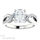 Oval Shaped Forever One Moissanite Engagement Ring #GTJ1126-oval-fo-w 1 Oval Shaped Forever One Moissanite Engagement Ring #GTJ1126-oval-fo-w