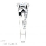 Oval Shaped Forever One Moissanite Engagement Ring #GTJ1126-oval-fo-w 3 Oval Shaped Forever One Moissanite Engagement Ring #GTJ1126-oval-fo-w