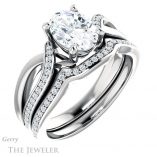 Oval Shaped Forever One Moissanite Engagement Ring #GTJ1126-oval-fo-w 6 Oval Shaped Forever One Moissanite Engagement Ring #GTJ1126-oval-fo-w
