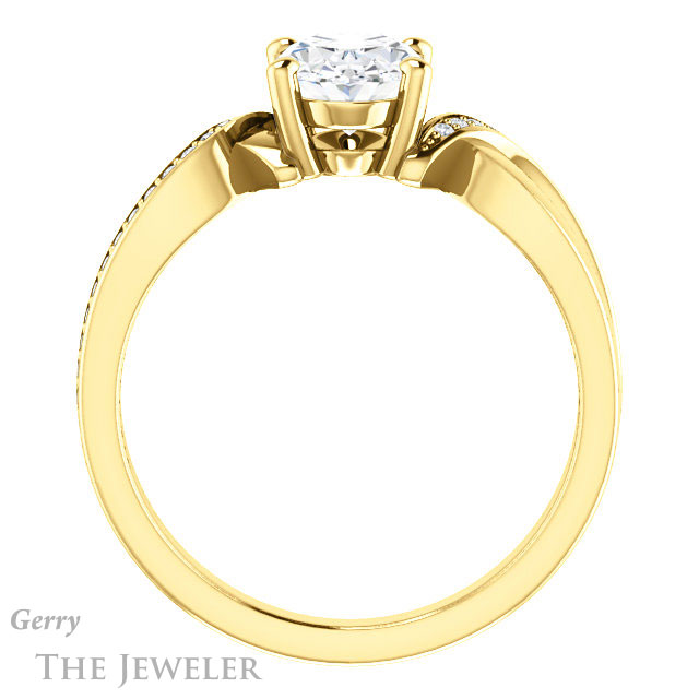 Oval Shaped Forever One Moissanite Engagement Ring #GTJ1126-oval-fo-y