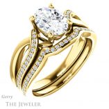 Oval Shaped Forever One Moissanite Engagement Ring #GTJ1126-oval-fo-y 6 Oval Shaped Forever One Moissanite Engagement Ring #GTJ1126-oval-fo-y