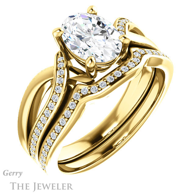 Oval Shaped Forever One Moissanite Engagement Ring #GTJ1126-oval-fo-y 6 Oval Shaped Forever One Moissanite Engagement Ring #GTJ1126-oval-fo-y