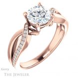 Round Cut Forever One Moissanite Engagement Ring #GTJ1126-round-fo-r