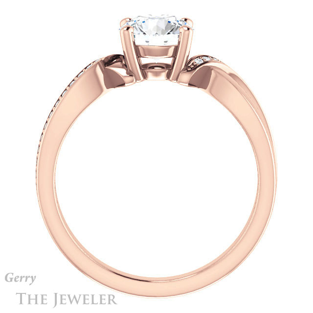 Round Cut Forever One Moissanite Engagement Ring #GTJ1126-round-fo-r