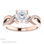 Round Cut Forever One Moissanite Engagement Ring #GTJ1126-round-fo-r