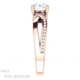 Round Cut Forever One Moissanite Engagement Ring #GTJ1126-round-fo-r