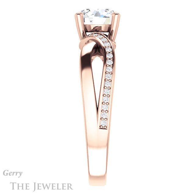 Round Cut Forever One Moissanite Engagement Ring #GTJ1126-round-fo-r