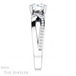 Round Cut Forever One Moissanite Engagement Ring #GTJ1126-round-fo-w 3 Round Cut Forever One Moissanite Engagement Ring #GTJ1126-round-fo-w