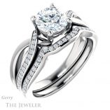 Round Cut Forever One Moissanite Engagement Ring #GTJ1126-round-fo-w 6 Round Cut Forever One Moissanite Engagement Ring #GTJ1126-round-fo-w