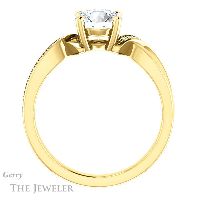 Round Cut Forever One Moissanite Engagement Ring #GTJ1126-round-fo-y 2 Round Cut Forever One Moissanite Engagement Ring #GTJ1126-round-fo-y