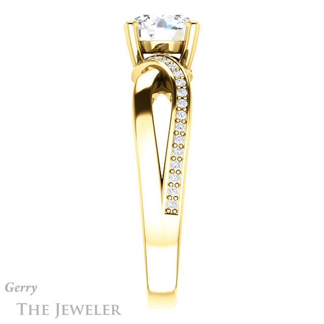 Round Cut Forever One Moissanite Engagement Ring #GTJ1126-round-fo-y 3 Round Cut Forever One Moissanite Engagement Ring #GTJ1126-round-fo-y