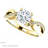 Round Cut Forever One Moissanite Engagement Ring #GTJ1126-round-fo-y 5 Round Cut Forever One Moissanite Engagement Ring #GTJ1126-round-fo-y