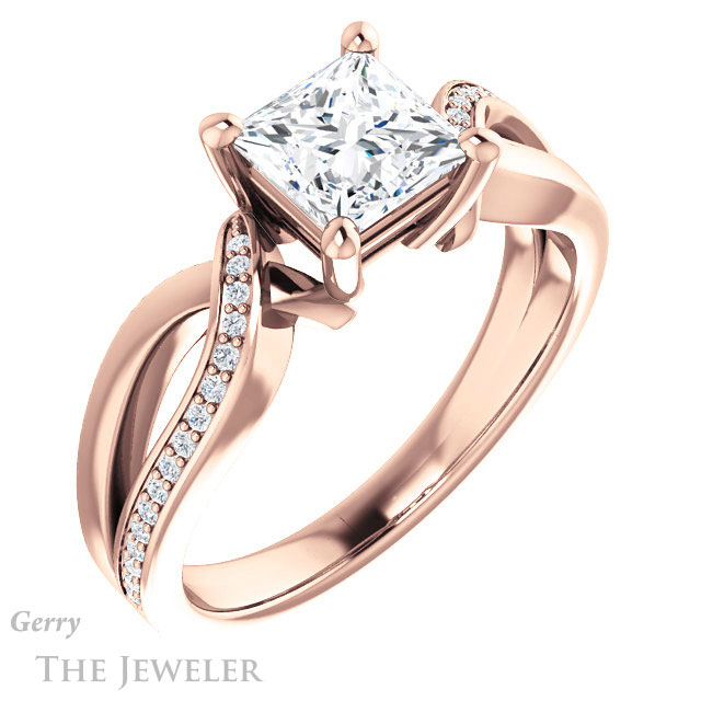Princess Cut Forever One Moissanite Engagement Ring #GTJ1126-square-fo-r