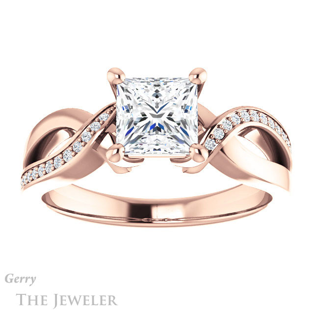Princess Cut Forever One Moissanite Engagement Ring #GTJ1126-square-fo-r