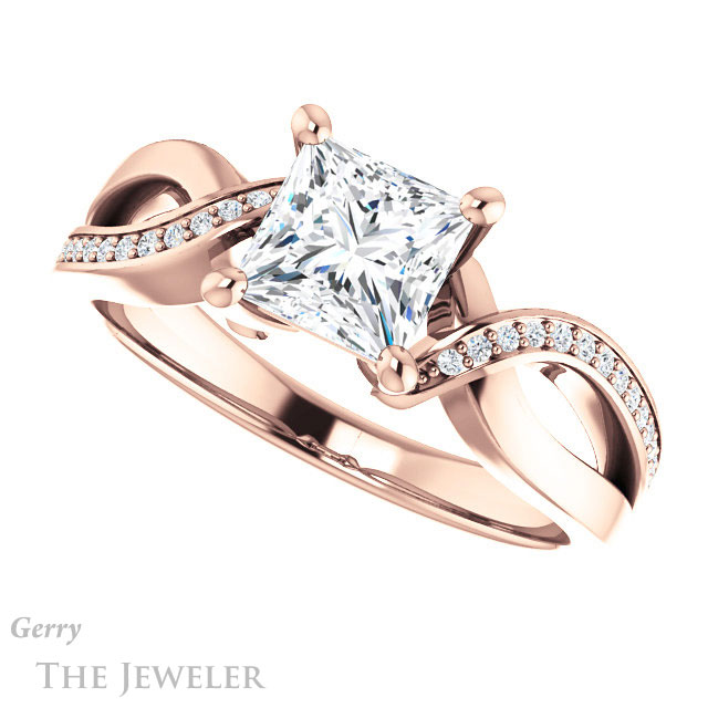 Princess Cut Forever One Moissanite Engagement Ring #GTJ1126-square-fo-r