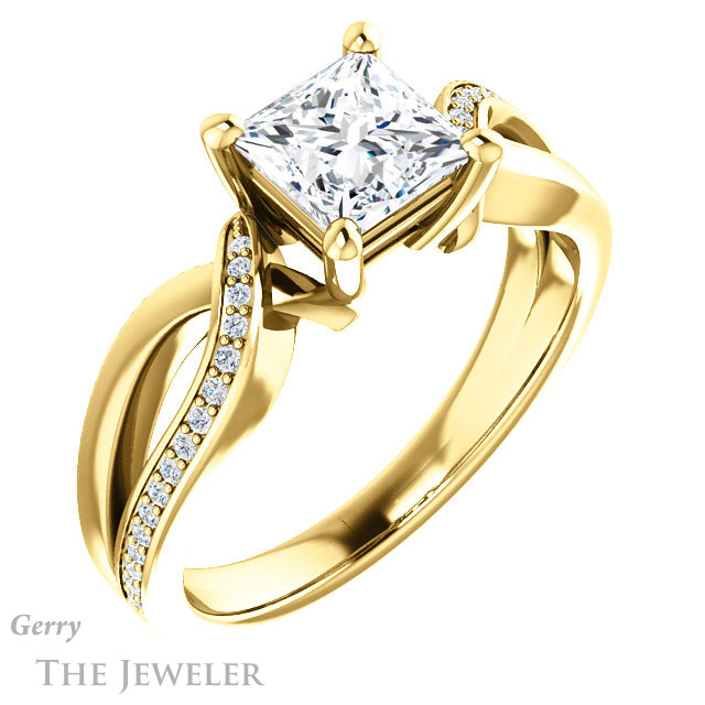 Princess Cut Forever One Moissanite Engagement Ring #GTJ1126-square-fo-y 4 Princess Cut Forever One Moissanite Engagement Ring #GTJ1126-square-fo-y