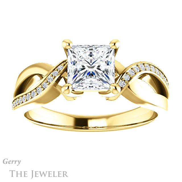 Princess Cut Forever One Moissanite Engagement Ring #GTJ1126-square-fo-y 1 Princess Cut Forever One Moissanite Engagement Ring #GTJ1126-square-fo-y