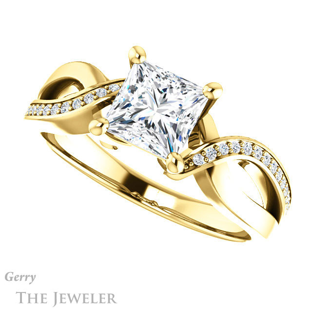 Princess Cut Forever One Moissanite Engagement Ring #GTJ1126-square-fo-y 5 Princess Cut Forever One Moissanite Engagement Ring #GTJ1126-square-fo-y