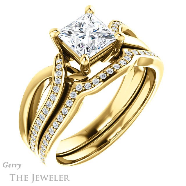 Princess Cut Forever One Moissanite Engagement Ring #GTJ1126-square-fo-y 6 Princess Cut Forever One Moissanite Engagement Ring #GTJ1126-square-fo-y