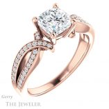 Cushion Cut Forever One Moissanite Engagement Ring #GTJ1127-cushion-fo-r