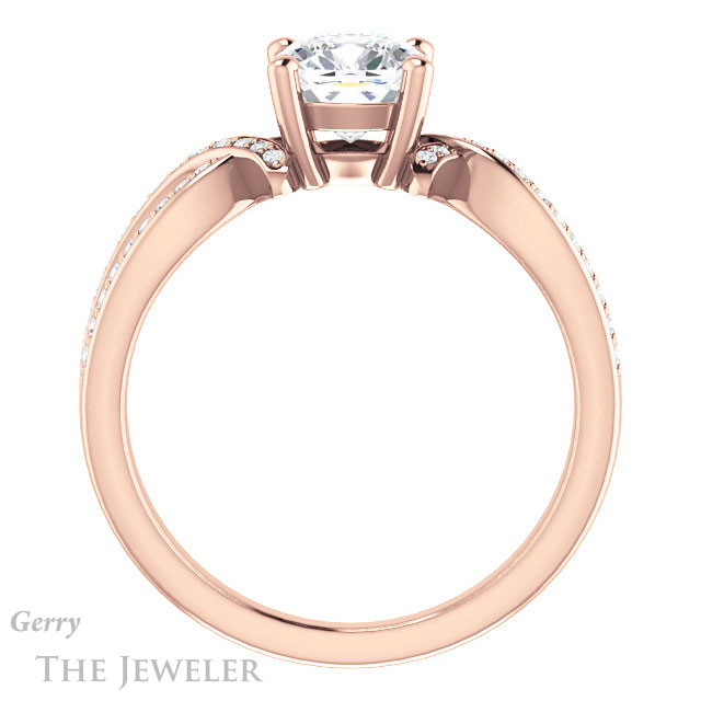 Cushion Cut Forever One Moissanite Engagement Ring #GTJ1127-cushion-fo-r