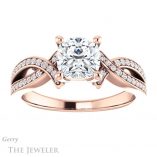 Cushion Cut Forever One Moissanite Engagement Ring #GTJ1127-cushion-fo-r