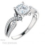 Cushion Cut Forever One Moissanite Engagement Ring #GTJ1127-cushion-fo-w