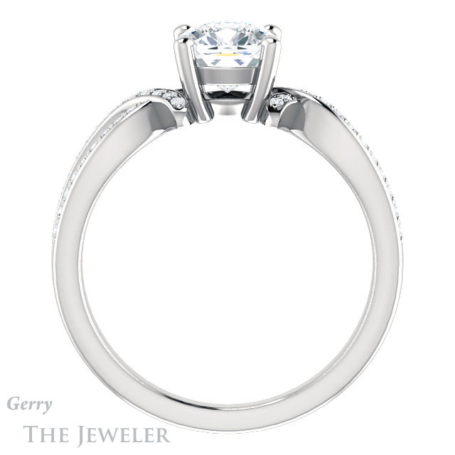 Cushion Cut Forever One Moissanite Engagement Ring #GTJ1127-cushion-fo-w