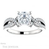 Cushion Cut Forever One Moissanite Engagement Ring #GTJ1127-cushion-fo-w