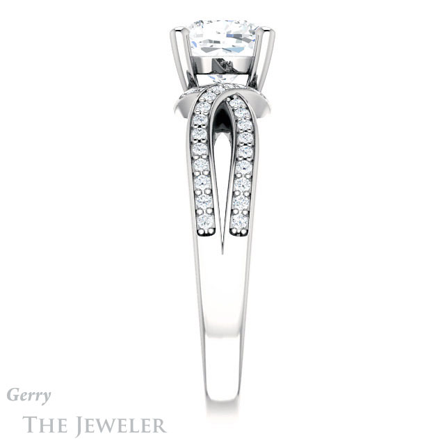 Cushion Cut Forever One Moissanite Engagement Ring #GTJ1127-cushion-fo-w